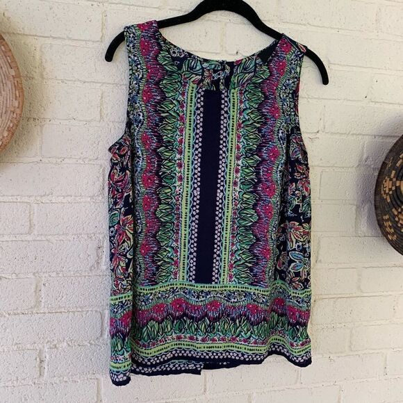 Cynthia Rowley Tops - Cynthia Rowley Pattern Button Down Back Tank
